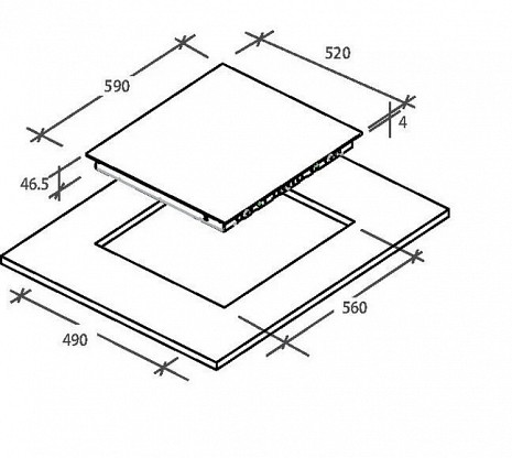 Поверхность плиты  CH64CCB/4U2