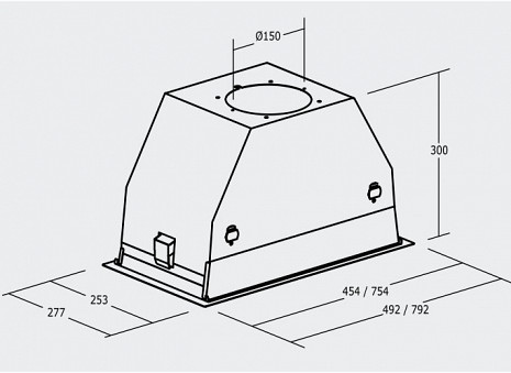 Tvaika nosūcējs GC DUAL A 75 XGBK Canopy 02131208