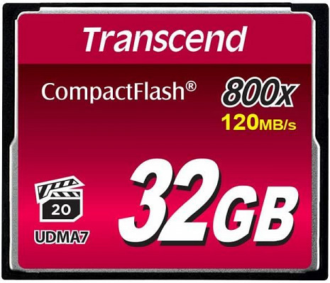 Карта памяти MEMORY COMPACT FLASH 32GB/800X TS32GCF800 TRANSCEND TS32GCF800