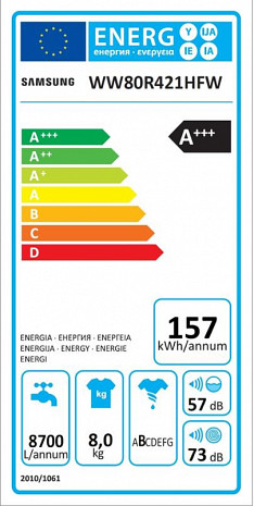 Стиральная машина  WW80R421HFW/LE