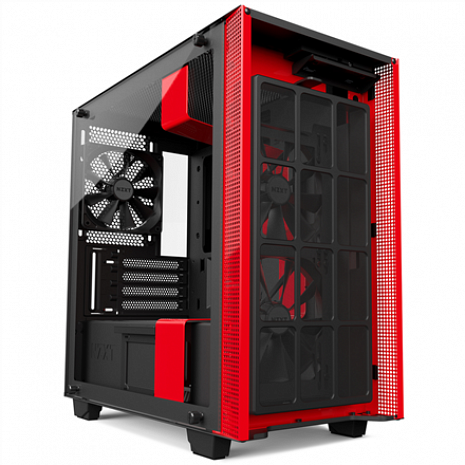 Datora korpuss H400 Side window, Black/Red, Micro ATX, Power supply included No CA-H400B-BR