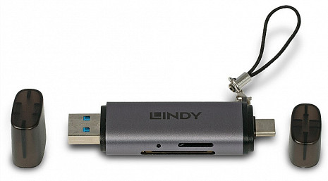 Atmiņas karšu lasītājs MEMORY READER USB3.2 C & A SD/43335 LINDY 43335