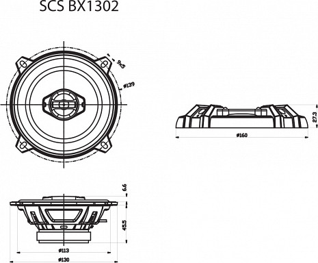 Автоакустика SCS BX1302 SCS BX1302