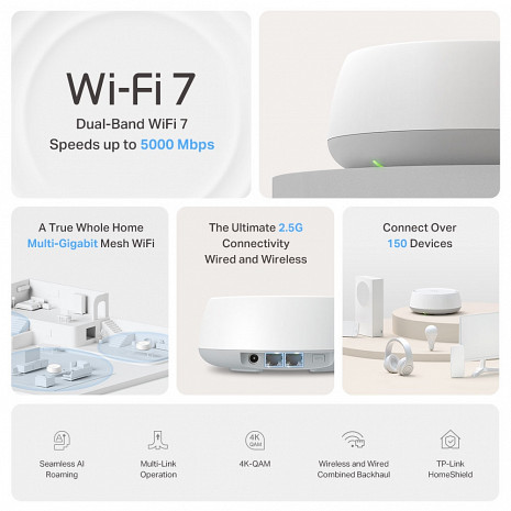 Mājas Wi-Fi tīkla sistēma (Mesh)  DECO BE25(2-PACK)