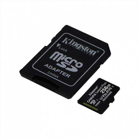 Atmiņas karte Kingston Canvas Select Plus UHS-I 256 GB, MicroSDXC, Flash memory class 10, SD Adapter SDCS2/256GB