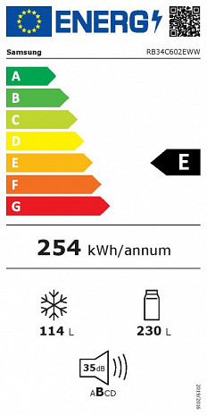 Ledusskapis  RB34C602EWW/EF