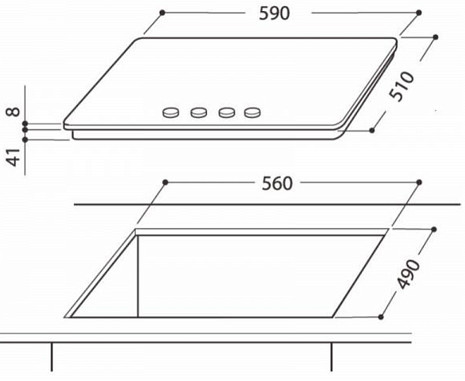 Поверхность плиты  AKT 6410 NB