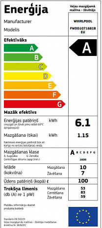 Стиральная машина  FWDD1071681B EU