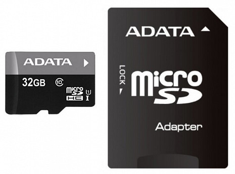 Карта памяти ADATA Premier UHS-I 32 GB, MicroSDHC, Flash memory class 10, Adapter AUSDH32GUICL10-PA1