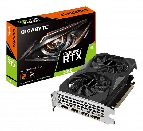 Grafiskā karte NVIDIA GeForce RTX 3050|6 GB|GDDR6|96 bit|PCIE 4.0 16x|Memory 14000 MHz GV-N3050WF2OCV2-6GD