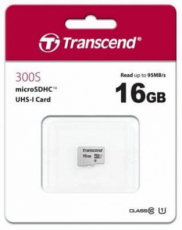 Atmiņas karte MEMORY MICRO SDHC 16GB UHS-I/CLASS10 TS16GUSD300S TRANSCEND TS16GUSD300S