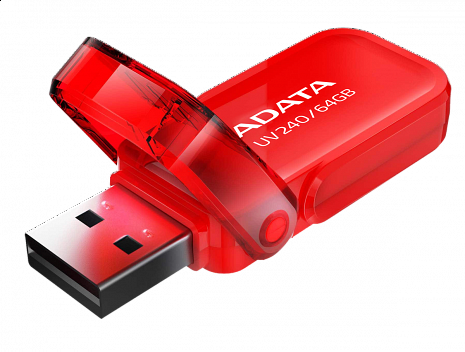 USB zibatmiņa MEMORY DRIVE FLASH USB2 64GB/RED AUV240-64G-RRD ADATA AUV240-64G-RRD