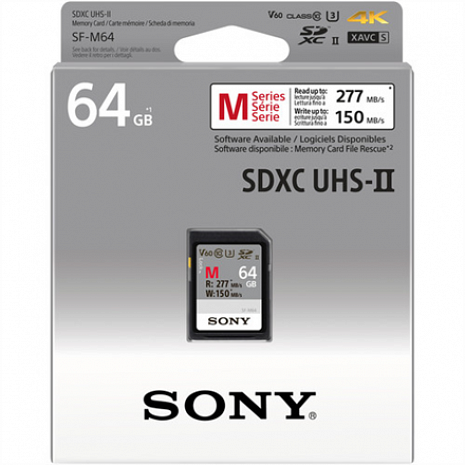 Карта памяти Sony 64GB SF-M Series SDXC Class10 UHS-II U3 V60 Tough Memory Card SFM64T.SYM