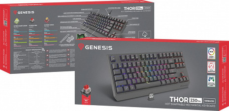Bezvadu klaviatūra THOR 230 NKG-2106