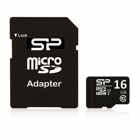 Atmiņas karte Silicon Power 16 GB, MicroSDHC, Flash memory class 10, SD adapter SP016GBSTH010V10SP