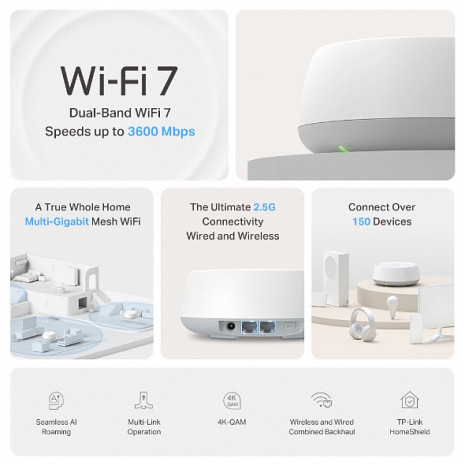 Mājas Wi-Fi tīkla sistēma (Mesh)  DECO BE25(3-PACK)
