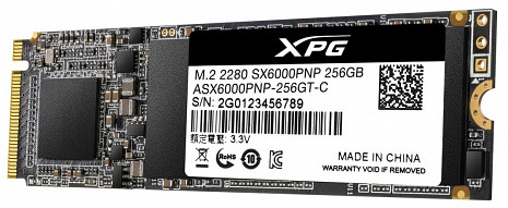 SSD disks XPG SX6000 Pro PCIe Gen3x4 256 GB ASX6000PNP-256GT-C