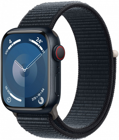 Viedpulkstenis Watch Series 9 GPS + Cellular 41mm Midnight Aluminium Case with Midnight Sport Loop MRHU3ET/A