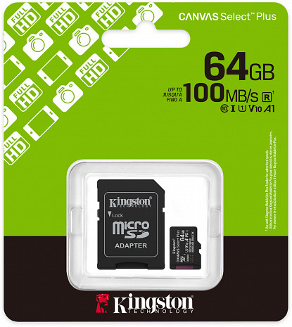 Карта памяти MEMORY MICRO SDXC 64GB UHS-I/W/ADAPTER SDCS3/64GB KINGSTON SDCS3/64GB