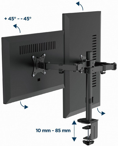 Galda kronšteins diviem monitoriem  MA-D2-03