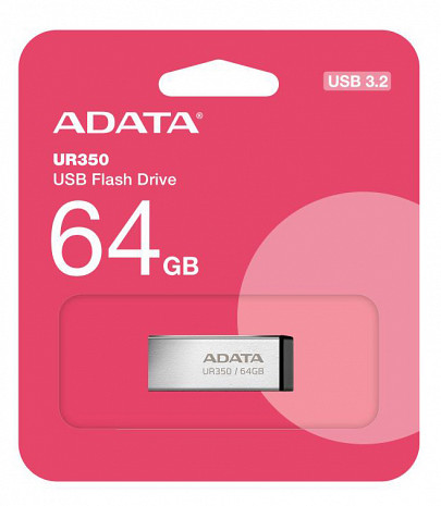 USB zibatmiņa MEMORY DRIVE FLASH USB3.2 64GB/BLACK UR350-64G-RSR/BK ADATA UR350-64G-RSR/BK