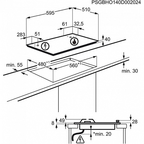 Plīts virsma  EGH6342BOX