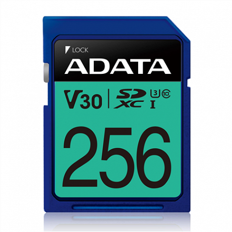 Карта памяти ADATA Premier Pro UHS-I SDXC, 256 GB, Flash memory class 10, U3, V30, 85 MB/s, 100 MB/s ASDX256GUI3V30S-R