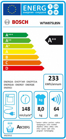 Veļas žāvētājs  WTW875L8SN