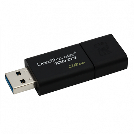 USB zibatmiņa DataTraveler 100 Generation 3 32 GB, USB 3.0, Black DT100G3/32GB