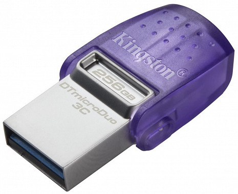 USB zibatmiņa Kingston DataTraveler DT Micro Duo 3C 256 GB, USB Type-C and Type-A, Purple DTDUO3CG3/256GB