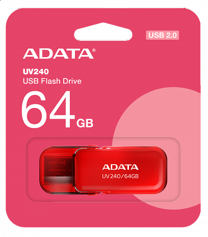 USB zibatmiņa MEMORY DRIVE FLASH USB2 64GB/RED AUV240-64G-RRD ADATA AUV240-64G-RRD