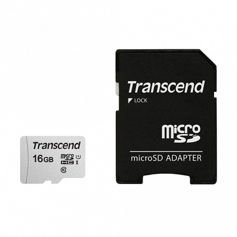 Atmiņas karte MEMORY MICRO SDHC 16GB W/ADAP/C10 TS16GUSD300S-A TRANSCEND TS16GUSD300S-A