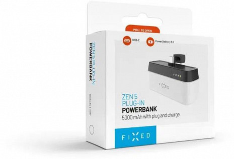 Ārējais akumulators (power bank) Zen 5 FIXZEN-5PL-WH