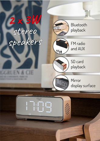 Radio modinātājs ar Bluetooth  AD 1190 Copper