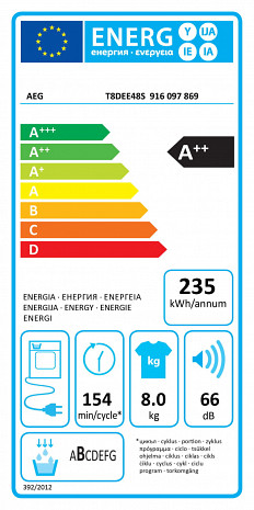 Veļas žāvētājs  T8DEE48S