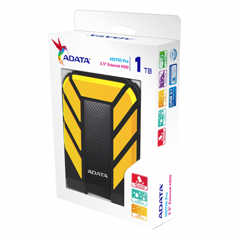 Cietais disks HD710P 1000 GB, 2.5 ", USB 3.1, Yellow AHD710P-1TU31-CYL