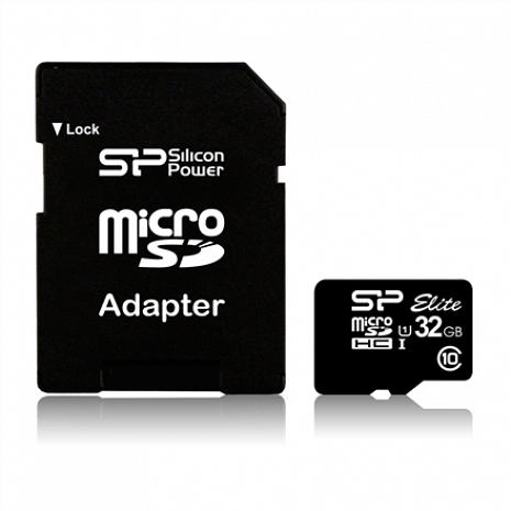 Карта памяти Silicon Power Elite UHS-I 32 GB, MicroSDHC, Flash memory class 10, SD adapter SP032GBSTHBU1V10SP
