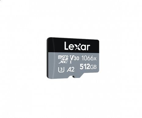 Карта памяти Lexar High-Performance 1066x UHS-I MicroSDXC, 512 GB, Flash memory class 10, Black/Grey, Class: A2 V30 U3, 120 MB/s, 160 MB/s LMS1066512G-BNANG