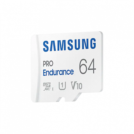 Atmiņas karte Samsung PRO Endurance MB-MJ64KA/EU 64 GB, MicroSD Memory Card, Flash memory class U1, V10, Class 10, SD adapter MB-MJ64KA/EU