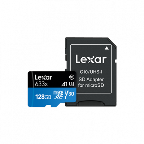 Atmiņas karte Lexar High-Performance 633x UHS-I micro SDXC, 128 GB, Class 10, U3, V30, A1, 45 MB/s, 100 MB/s LSDMI128BB633A