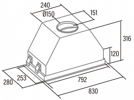 Tvaika nosūcējs GCX 83 SD Canopy 02031308