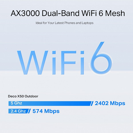 Mājas Wi-Fi tīkla sistēma (Mesh)  Deco X50-Outdoor(1-pack)