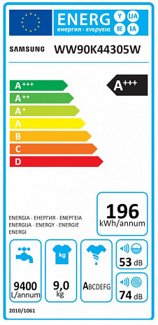 Veļas mašīna  WW90K44305W/LE