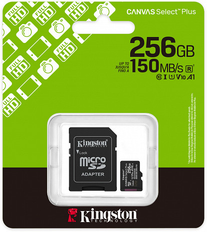 Карта памяти MEMORY MICRO SDXC 256GB UHS-I/W/ADAPTER SDCS3/256GB KINGSTON SDCS3/256GB