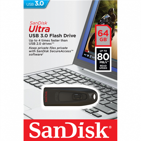 USB zibatmiņa Flash Drive Ultra 64 GB, USB 3.0, Black SDCZ48-064G-U46