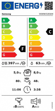 Стиральная машина  WD8NK52E0AW/LE