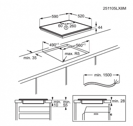 Plīts virsma  TI64IB30FB