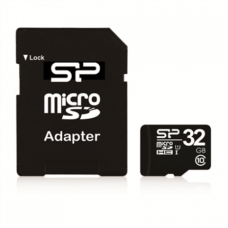 Карта памяти Silicon Power 32 GB, MicroSDHC, Flash memory class 10, SD adapter SP032GBSTH010V10SP