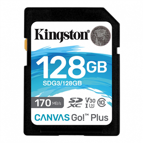 Atmiņas karte Kingston Canvas Go! Plus 128 GB, SD, Flash memory class 10 SDG3/128GB