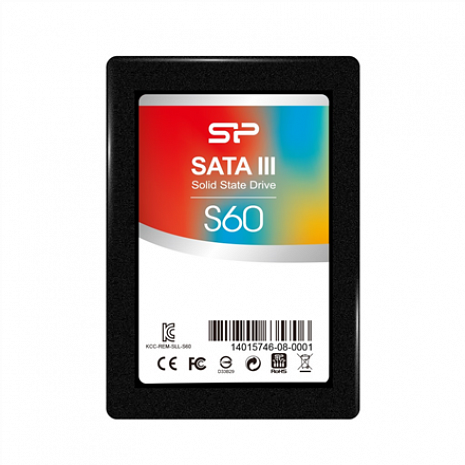 SSD disks S60 120 GB, SSD interface SATA, Write speed 500 MB/s, Read speed 550 MB/s SP120GBSS3S60S25